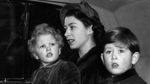 Princess Anne and Prince Charles with their mother Queen Elizabeth II.