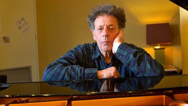 Symbiosis: Philip Glass, pictured, works perfectly with filmmaker Reggio, providing music that wordlessly ''narrates'' the images.