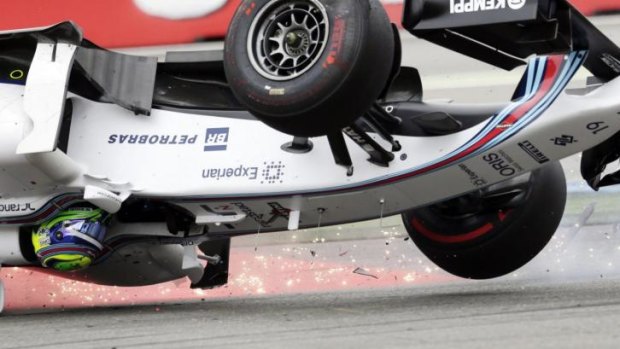 Flying high: Felipe Massa crashes at last week’s German GP but he and Williams are in hot form this year.