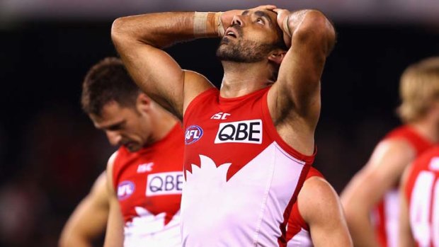 Disappointed ... Adam Goodes.
