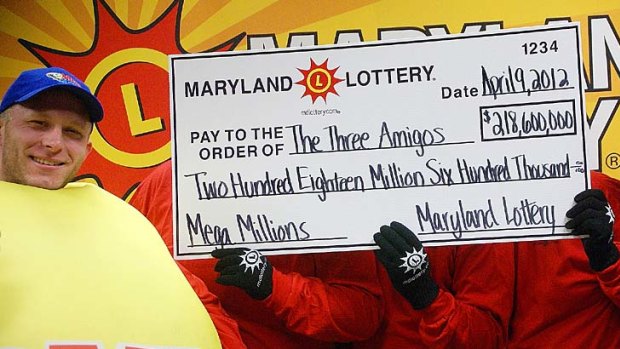 "The Three Amigos" ... two schoolteachers and one school administrator claimed their share of the US record $US656 million Mega Millions jackpot.