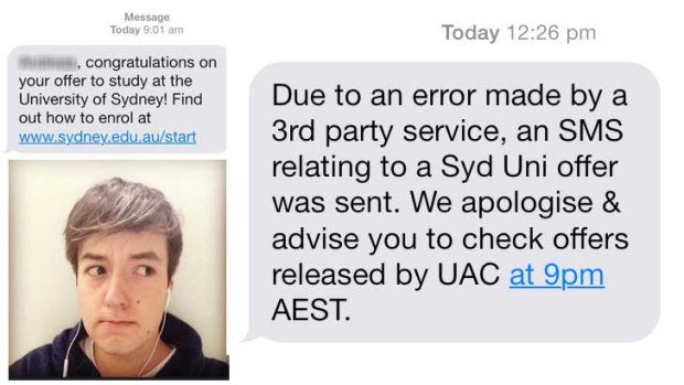 Andrew Souvleris was surprised to receive a text of congratulations from the University of Sydney.