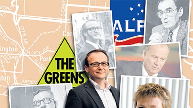 Labor has ''owned'' the Melbourne electorate for a century with members including (clockwise from left) Arthur Calwell, Ted Innes, Gerry Hand and Lindsay Tanner. Now its hopes are expected to rest with Worksafe executive Cath Bowtell, under challenge from the Greens' Adam Bandt.