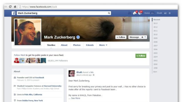 By posting on Zuckerberg's wall, Shreateh also violated Facebook's responsible disclosure policy.