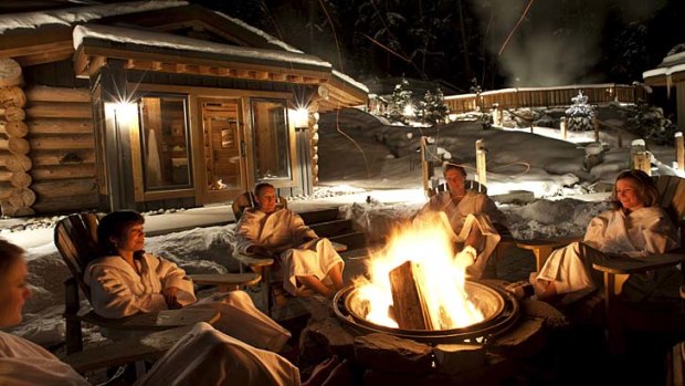 Snuggle up outside the Scandinave Spa.