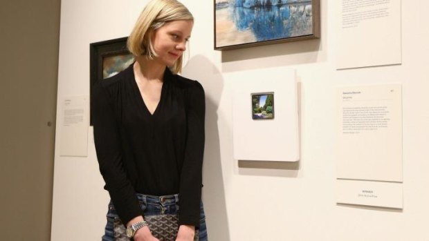 Natasha Bieniek with her miniature, <i>Biophilia</i>, at the Art Gallery of NSW.