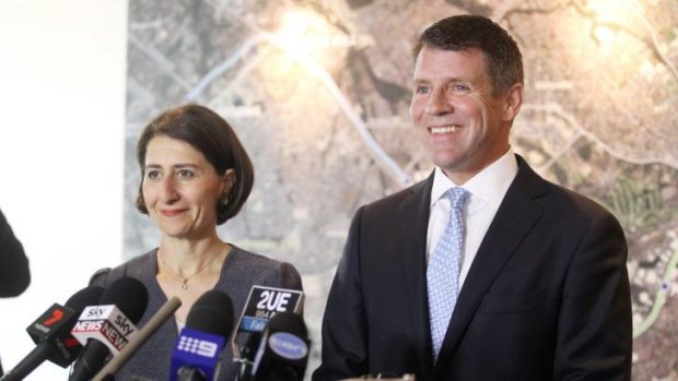 "It doesn't get much bigger or better than this": Premier Mike Baird and Transport Minister Gladys Berejiklian at the presentation.