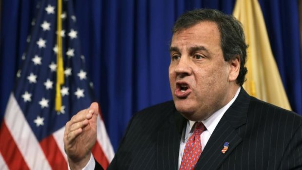 Under pressure ... New Jersey Governor Chris Christie apologises during a press conference for the actions of his staff that led to traffic chaos.