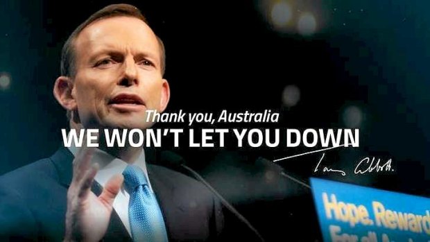 A post-election advertisement from the Coalition.