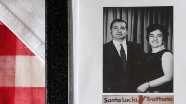 Photgraphs of the Catanzariti family from days gone by featured in the menu, on the red and white checked tablecloth.