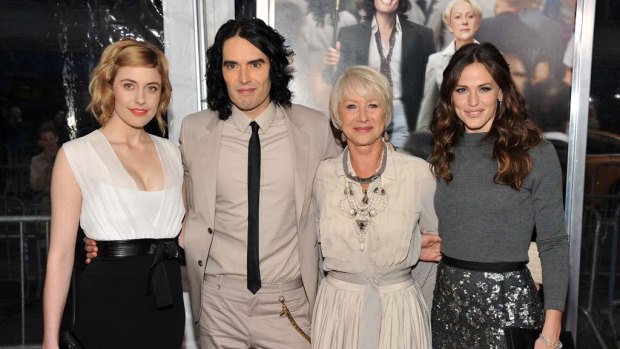 Greta Gerwig, Russell Brand, Helen Mirren and Jennifer Garner attend the New York premiere of Arthur.