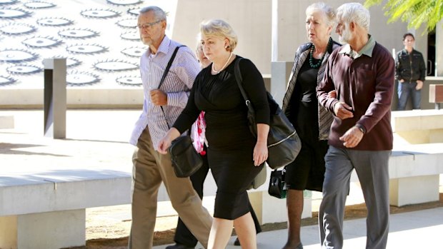 The family and friends of Allison Baden-Clay arrive at court.  