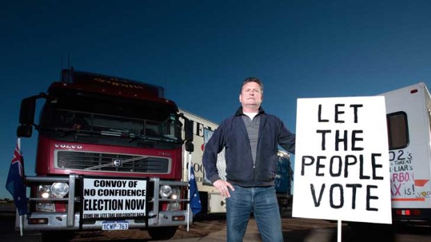 Perth trucker Gordon Crawford has joined the Convoy of No Confidence that is protesting against everything the Gillard government represents.