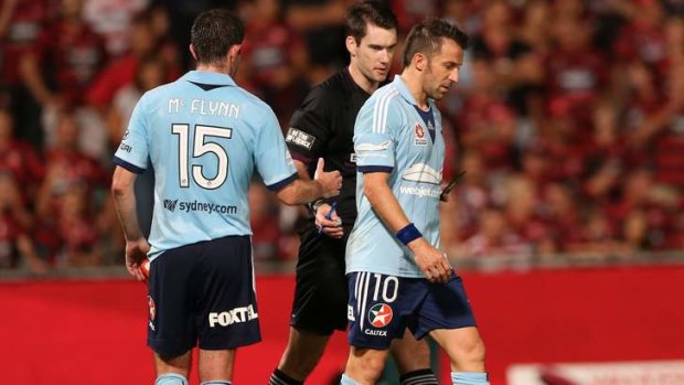 Point to prove: Alessandro Del Piero was nonplussed at being substituted with 10 minutes left in last weekend's Sydney derby.