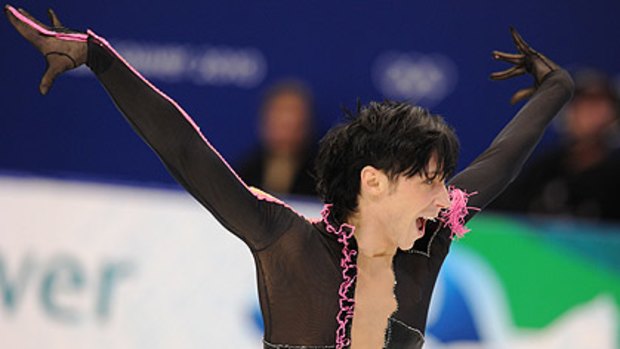 US athlete Johnny Weir competes in the men's figure skating at the Vancouver Olympics.
