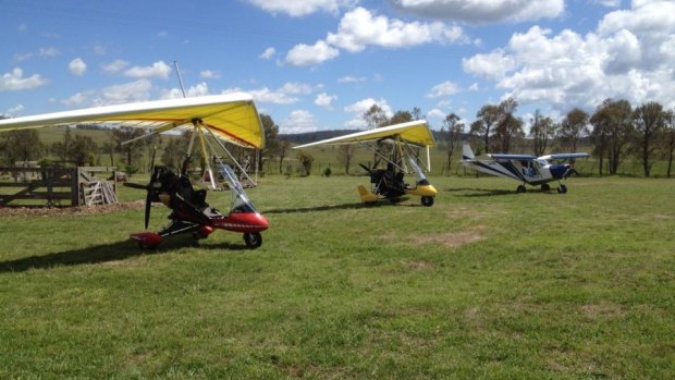 Two microlight planes at the Glen River B&B. They are not believed to have been involved in the crash. 