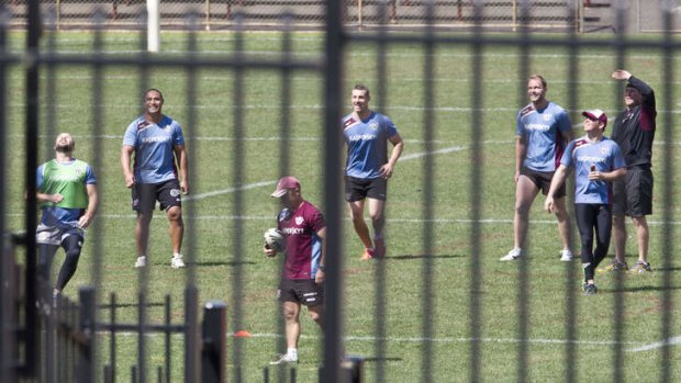 Easy does it: The Sea Eagles looked sharp and relaxed in their one-hour ball-work session at Brookvale Oval on Saturday.