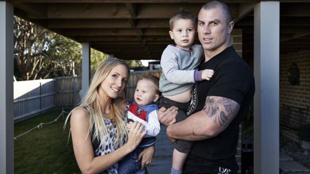 Dayne Weston with wife Jessica and sons, Blaze, 1, and Jett, 3.