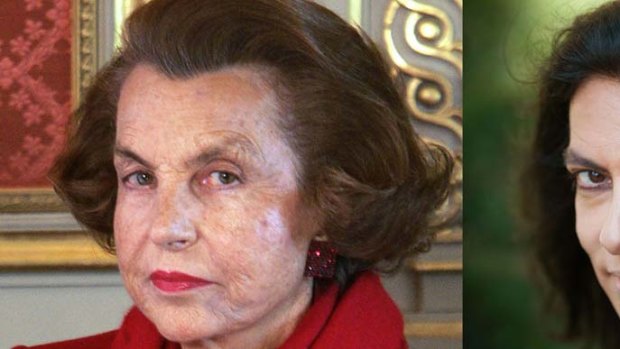 Face off ... L'Oreal heiress Liliane Bettencourt, left, and her daughter, Francoise Meyers-Bettencourt.
