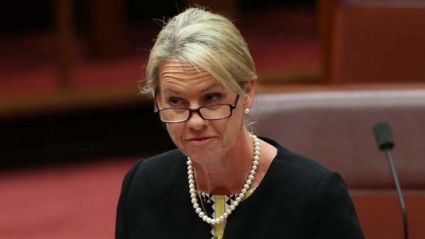 A question of timing: Fiona Nash during question time in the senate on Thursday.