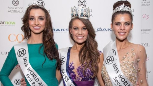 Miss World Australia 2014 Courtney Thorpe (centre) with runners up.