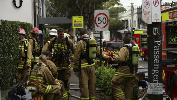 NSW Fire & Rescue attend the fire at Porteno restaurant on Cleveland St, Surry Hills.
9th January 2015
