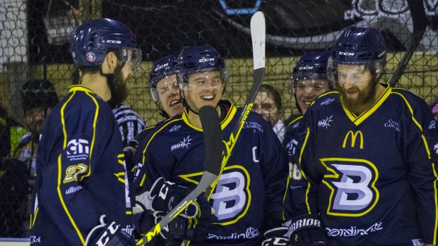 All Smiles: The Canberra Brave are just one win away from lifting the Goodall Cup for the first time in franchise history.