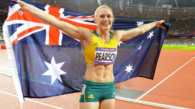 Sally Pearson wins gold at the London's 2012 Olympic Games Athletics Women's 100m Hurdles Final.