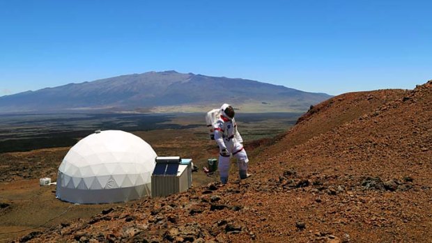 Under the dome: Researchers lived in the Mars environment for four months.