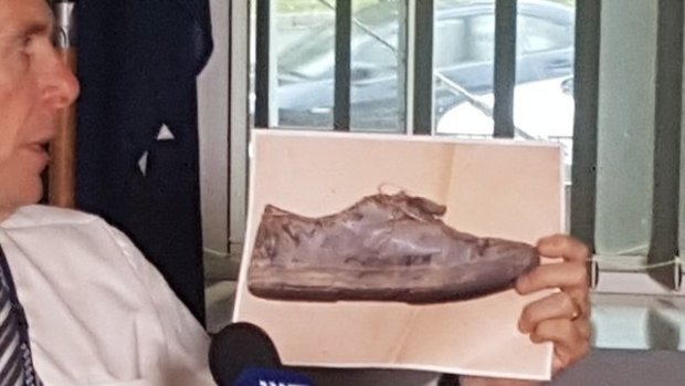 A picture of a shoe believed to have belonged to Tiahleigh, recovered near where her body was found.