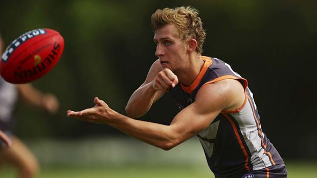 Ready to go: GWS youngster Jono O'Rourke has modelled his game on Richmond on-ballers Trent Cotchin and Brett Deledio ahead of his Giants debut.