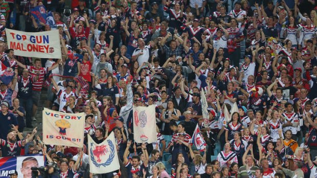 Turning out in numbers: The Roosters supporter bay has been extended from one bay to 14 bays.