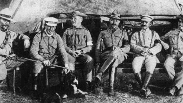 From left: Peter Handcock and Harry 'Breaker' Morant just prior to their deaths, and surgeon Johnson, Frederick Hunt and Englishmen Alfred Taylor and Henry Picton.