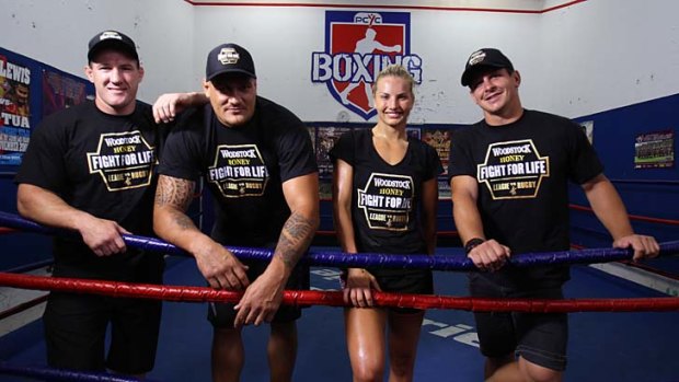 Heavy hitters &#8230; Paul Gallen, Willie Mason, Lauryn Eagle and Greg Bird promoted the Fight for Life boxing event on Tuesday.