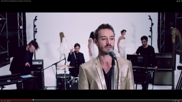 A screen shot from a promotional video by retailer David Jones in collaboration with Daniel Johns.