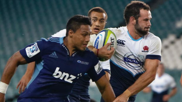 Big shoes to fill: Jono Lance replaces Israel Folau for the Waratahs.