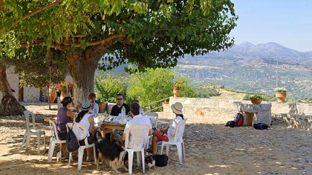 Lasting friendships are forged over Cretan meals.