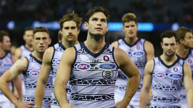 Facing suspension: Tom Hawkins of the Cats.