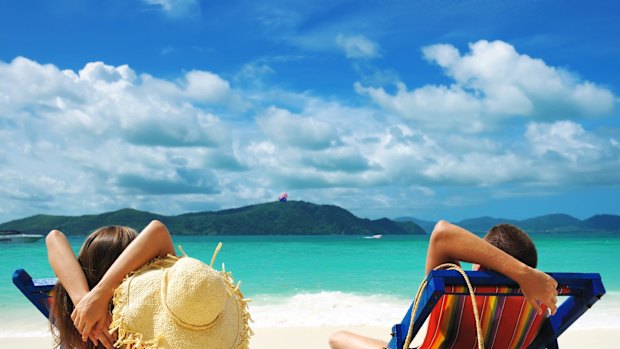 Lounging on a beach in Phuket.