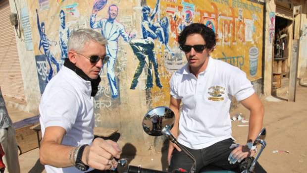 'Extraordinary trip' ... Baz Luhrmann and artist Vincent Fantauzzo during their motorbike journey through Rajasthan.