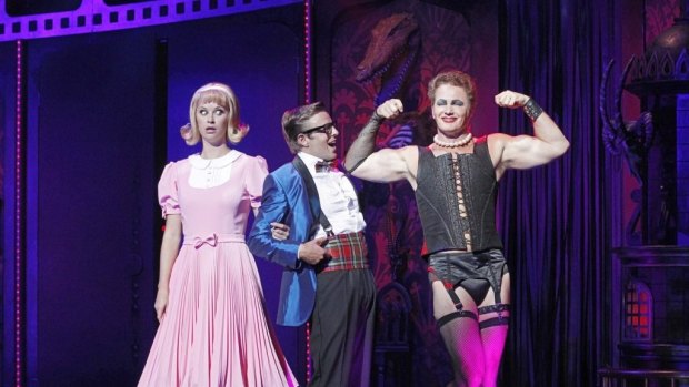 Craig McLachlan (right) as Frank-N-Furter in The Rocky Horror Show. 