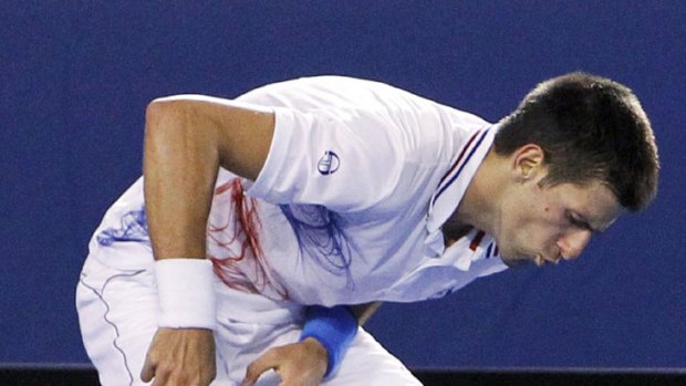 Novak Djokovic was in obvious discomfort at several points in the match, and also appeared to have trouble breathing.