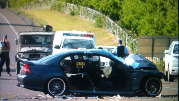 The crash scene on Barton Highway.