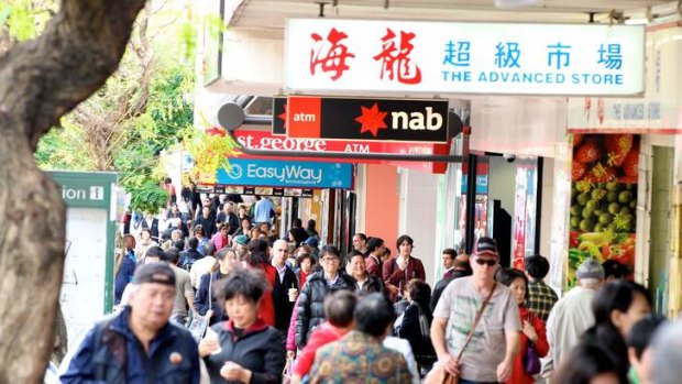 Diverse: A bustling street in the electorate of Banks.