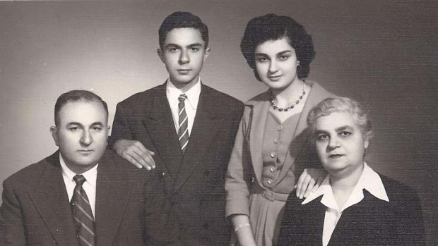 Family: Stepan Kerkyasharian (second left) with his parents and sister in 1959.