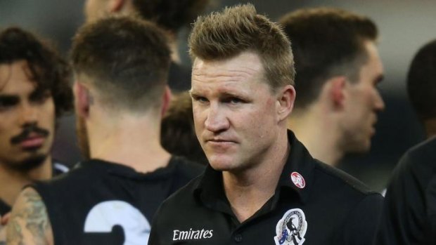 Nathan Buckley at three-quarter-time when the writing was well and truly on the wall.