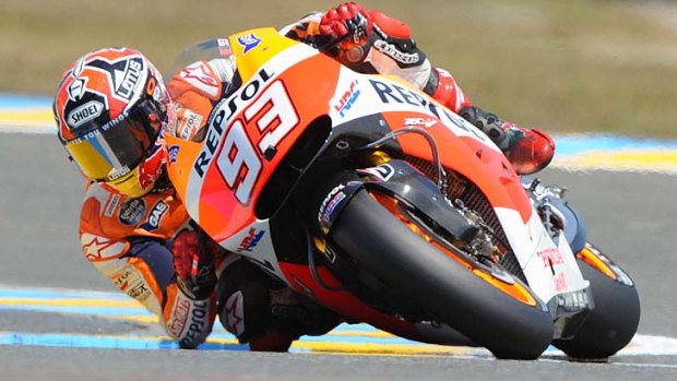 Spanish rider Marc Marquez during the qualifying session at Le Mans' circuit on Saturday.