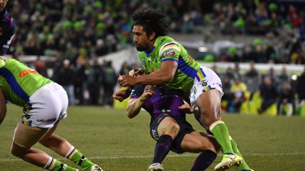 Knockout blow: Sia Soliola takes out Billy Slater.