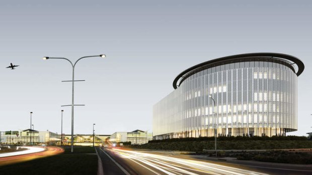 An artist's impression of the new hotel at Canberra Airport.