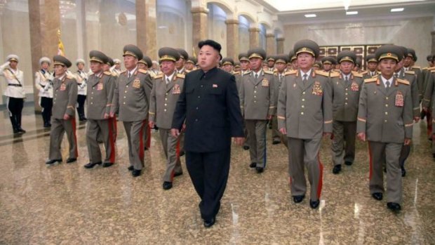 North Korean leader Kim Jong-un visits the Kumsusan Palace of the Sun at midnight on Tuesday on the occasion of the 20th anniversary of the death of his grandfather Kim Il-sung.